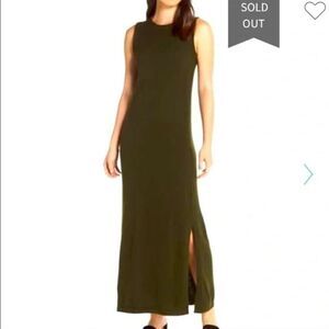 NWT Caara Split Hem Wool Dress in Green | Size S